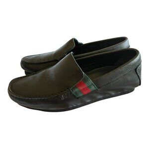 Gucci Men's Black Drivers with Red/Blue Ribbon